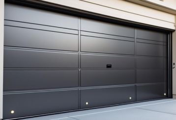 Sleek modern garage door newly installed on a Champlin, MN home